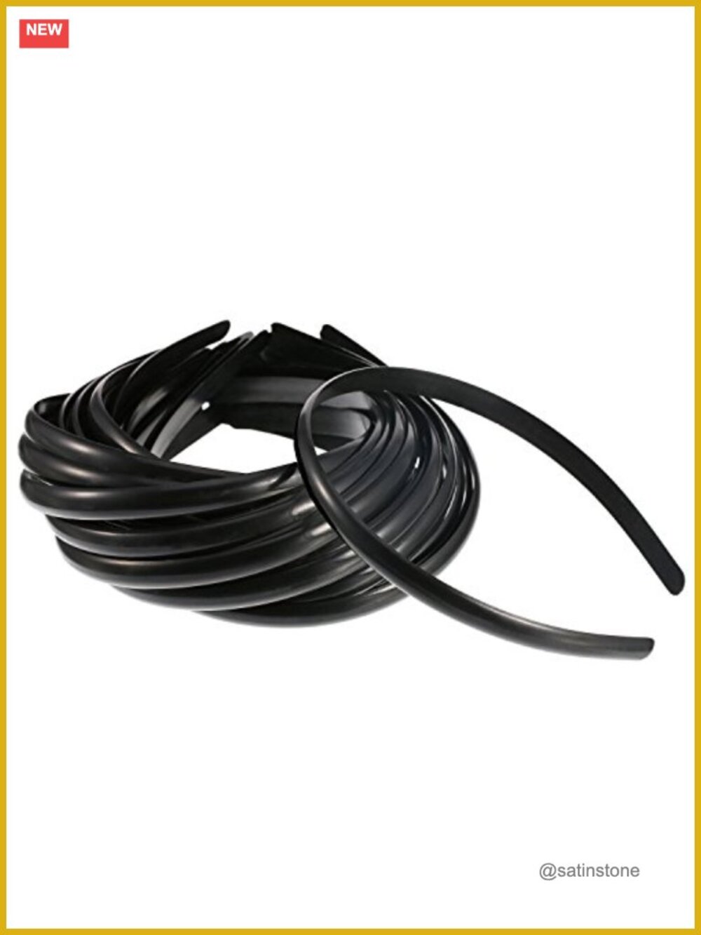30 Pack Plastic Thin Skinny Headbands 10mm No Teeth Plain DIY Hair Accessories